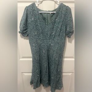 LOFT Sage V Neck Midi Dress